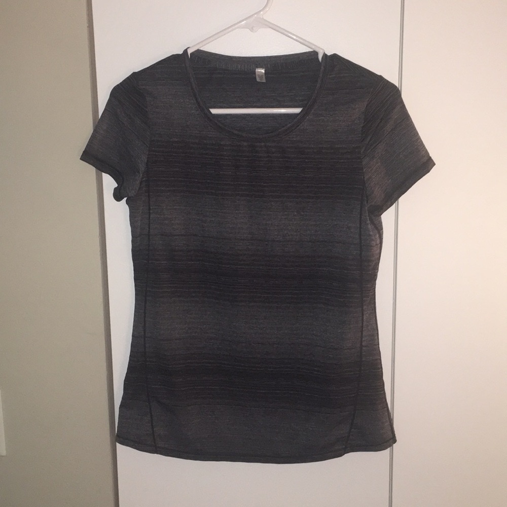 Grey stretchy workout shirt